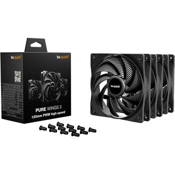 Be Quiet Datora korpuss ventilators Pure Wings 3 BL140, 120mm, 2100RPM, 101.2m³/h, 2.41mmH2O, 3 ventilatori (BL140)