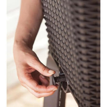 Keter Easy Grow Rattan Waves puķu pods, 29194592939, 120L, 114x49,3x75,7cm, laistīšanas sistēma, drenāžas krāns (29194592939)
