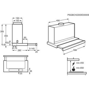 Akcija! Electrolux tvaika nosūcējs, izvelkams, 60 cm, melns (LFP626AK)