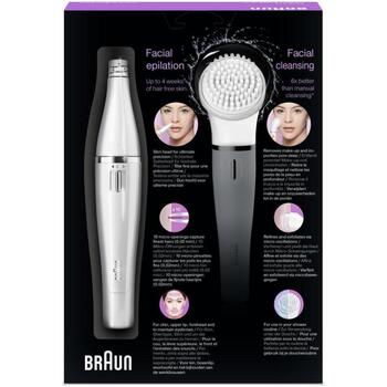 Braun SE810 эпилятор для лица, 200 пинцетов, 0.02 мм, батарейка AA, влажное и сухое, беспроводной, моющийся, щетка для очищения (SE 810)