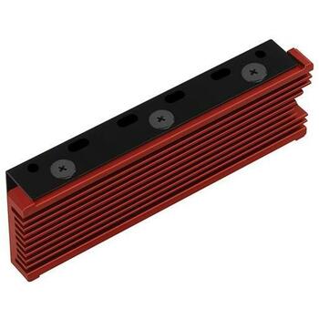 Axagon SSD кулер M.2 CLR-M2, 76 x 24 x 10 мм, красный, 3 термопрокладки, монтажные материалы, отвертка (CLR-M2)