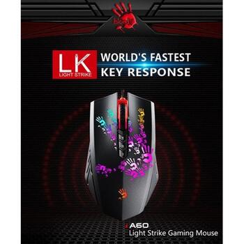 A4Tech Игровая мышь A4TMYS46161, 6200 CPI, 8 кнопок, 1.8 м, 0.2 мс отклик, программируемые кнопки (A4TMYS46161)