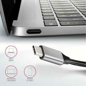 Axagon USB centrmezgls HMC-HCR3A, 3x USB 3.2, 1x HDMI, 1x SD, 1x microSD, 20 cm kabelis, alumīnija korpuss (HMC-HCR3A)