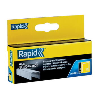 Rapid Скобы 11840625, 2500 шт, 10,6x0,7мм, 10мм, оцинкованные, сталь, картонная коробка, R13/R33/R83/ALU610/ALU913 (11840625)