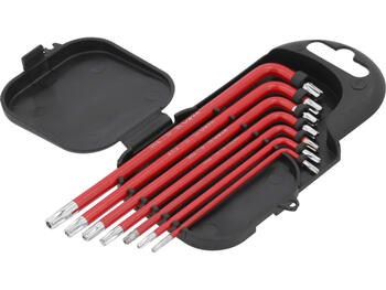 Yato Torx uzgriežņu atslēgu komplekts YT-0562, 7 gab, T9-T30, S2 tērauds, hromēts, Torx TR uzgalis, neslīdošs satvēriens (YT-0562)