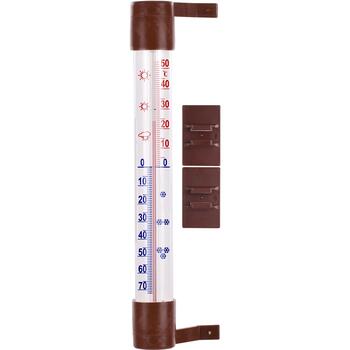 Bioterm 020507 āra termometrs, -60°C līdz +50°C, 23cm, brūns, logam, līmējams, plastmasa (020507)