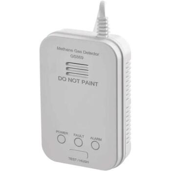 Emos Газовый детектор GS869 P56450, 36,3×117,4×77,4мм, 5 лет, 230V AC, 0–95%, IPX2D, >85dB, оптический и звуковой (P56450)