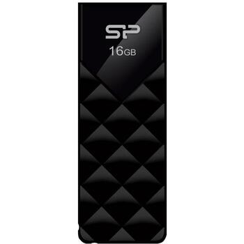 Silicon Power Ultima U03 USB флеш-накопитель SP016GBUF2U03V1K, 16 ГБ, USB Type-A, 2.0, черный, 256-bit AES, CE/FCC/BSMI (SP016GBUF2U03V1K)
