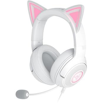 Razer austiņas Kraken Kitty V2 RZ04-04730600-R3M1, 32Ω, 2m, stereo, trokšņu izolācija, trokšņu slāpēšana (RZ04-04730600-R3M1)
