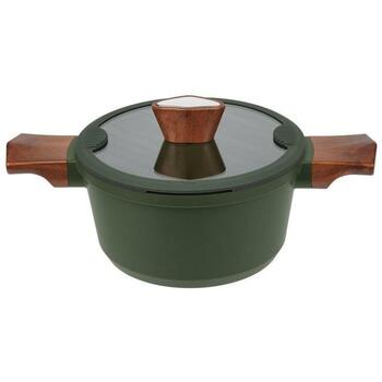 Resto Casserole 93703 4.6L, 240mm, Alumīnijs, Stikla vāks, Koka rokturi, Ergonomiski, Indukcijai piemērots (93703)