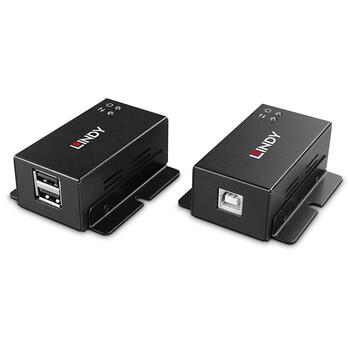 Lindy USB 2.0 Cat.6 удлинитель 43386, 50м, 480 Мбит/с, 3x USB 2.0, 2x RJ-45, PoC, Plug and Play, черный (43386)