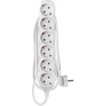 Emos Удлинитель P0622, 2м, 6x2P+PE, белый, ПВХ, 3680W, H05VV-F3G 1,0mm2, защита от детей (P0622)