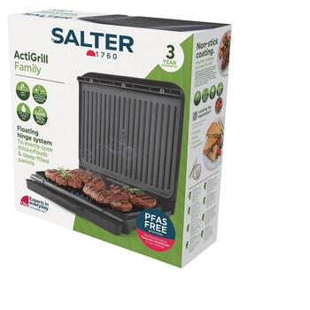 Salter Grils EK6237VDE, 2000W, līdz 8 porcijām, noņemama tauku paplāte, nepiedegoša virsma, slīpuma regulēšana (EK6237VDE)
