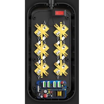 Colorway Электрическая розетка CW-CHE64B, 17W, 10A, 250V, 6 евроразъемов, 4xUSB, 2м медный кабель, защита от детей (CW-CHE64B)