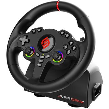 Subsonic Stūre SA5720-1, 180°, 22cm, 2 pedāļi, vadu, divkāršs vibrācijas motors, daudzpusīga saderība (SA5720-1)
