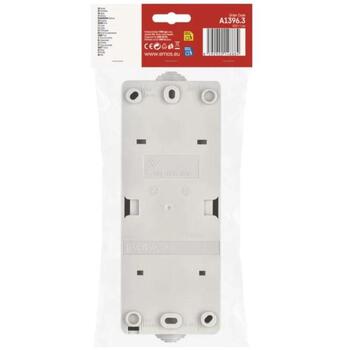 Emos Двойная розетка A1396.3, 2x16A, 250V, IP44, серая и черная, вертикальная установка (A1396.3)