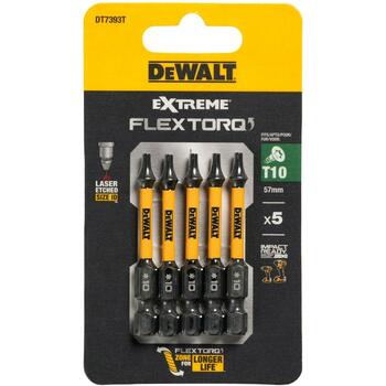 Dewalt ударная битка DT7393T-QZ T10 57mm, 5 шт, Torsion Impact, 5 шт, Blister, Torx, 4.2 см, 1 см, 7.5 см, 0.05 кг (DT7393T-QZ)