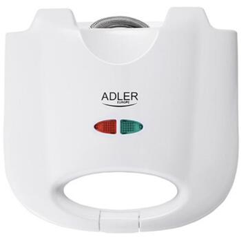 Adler Sviestmaižu tosteris AD 301, 750 W, 1 plāksne, 2 sviestmaizes, balts, nelīpošs pārklājums, termostats (AD 301)