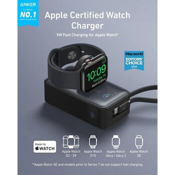 Anker MagGo Power Bank A1657H11, 10000 мАч, 2x USB-C, 5V-3A, 9V-3A, 12V-2,5A, 15V-2A, 20V-1,5A, беспроводная зарядка 5W (A1657H11)