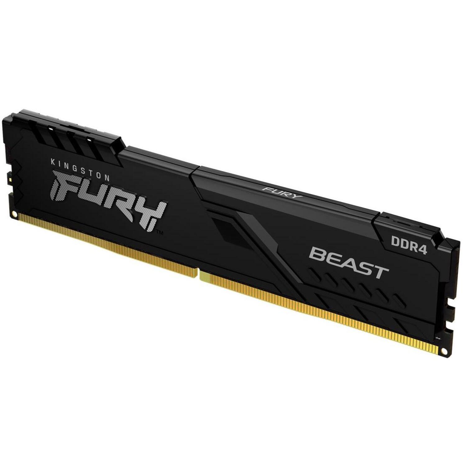 Kingston Fury Beast KF436C18BB/16, 16 ГБ, DDR4, 3600 МГц, 1.35 В, CL18, одноканальный, ODT, SPD, черная PCB (KF436C18BB/16)