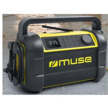 Muse радиоприемник M-928 BTY, 20Вт, IP64, LED-дисплей, Bluetooth, NFC, FM-радио, 8ч аккумулятор, черный/желтый (M-928 BTY)