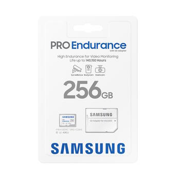 Карта памяти microSDXC 256 ГБ UHS I U3 V30 100 МБ с чтение 40 МБ с запись PRO Endurance MB-MJ256KA/EU с SD адаптером Samsung (MB-MJ256KA/EU)