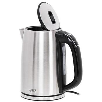 Adler электрический чайник AD 1340, 1,7 L, 2200 W, нержавеющая сталь, ЖК-дисплей, 360° поворотная база (AD 1340)