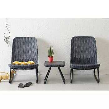 Keter Rio Patio Set 29197637939, 2 кресла и стол, 77.5x54x79cm, 38x38x36.5cm, 14.4kg, устойчив к УФ (29197637939)