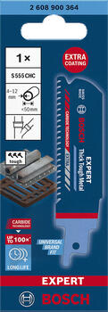 1 Zobenzāģa asmens S555CHC Thick Tough Metal, Zobenzāģiem EXPERT THICK TOUGH METAL S555CHC ASMENS, 2608900364, BOSCH (2608900364)