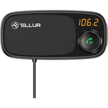 Tellur FM модулятор FMT-B6 TLL171082, 12-24V, Bluetooth, MP3, магнитный держатель для телефона, 2xUSB (TLL171082)
