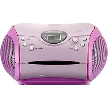 Lenco SCD-24 Pink CD-магнитола, FM-радио, 2x2W, 3.5mm, ЖК-дисплей, розовый, портативная (SCD-24 Pink)