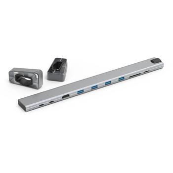 Hama док-станция USB C 00200103, 9 портов, 5 Гбит/с, USB-C, HDMI, Ethernet, SD/microSD считыватель (00200103)