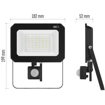 Emos LED прожектор SIMPO ZS2343, 50 W, 5000 lm, IP44, нейтрально-белый, PIR датчик, алюминий (ZS2343)