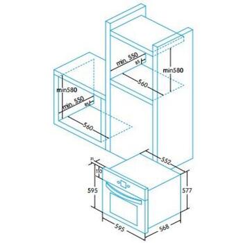 Edesa Духовка EOE-7050 WH 921270235, 70 L, 2200 W, A, 11 программ, LCD, 1 гриль, 3 стеклянные панели (921270235)