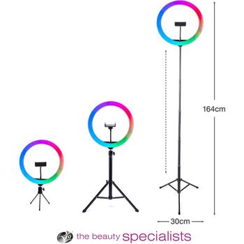 Rio LED gredza gaisma RL12-EU/1,4, 30cm, 5V, 176 LED, tālvadības pults, USB, RGB, 1 tālruņa turētājs (RL12-EU/1,4)