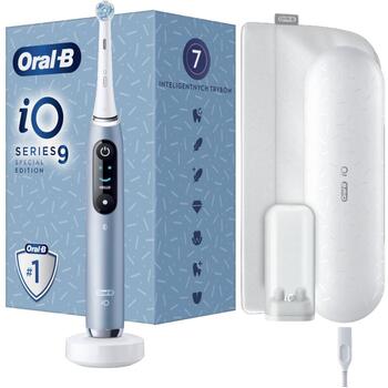 Oral-B elektriskā zobu birste iO9 Aqua Marine, magnētiskā piedziņa, 7 režīmi, 2 min taimeris, spiediena sensors, ceļojumu futrālis (iO9 Aqua Marine)