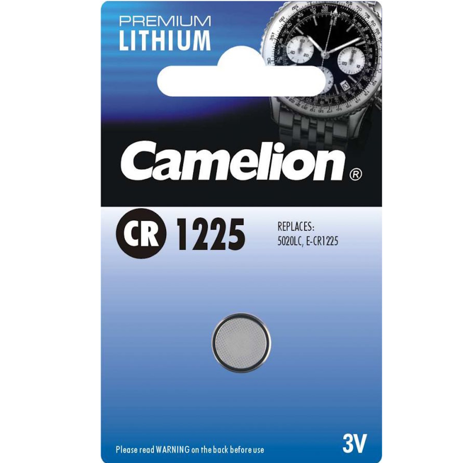 Литиевая батарейка с напряжением 3V и форматом CR1225 PQ-136 Lithium 1 шт. 13001225 Camelion (13001225)