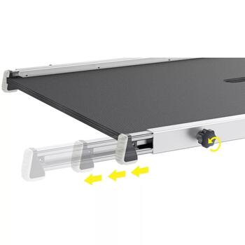 Hailo TP1 039940001 kāpņu podests, 150 kg, 9 kg, 93x75x6 cm, alumīnijs, neslīdošs, 2 rokturi, līmeņrādis (039940001)