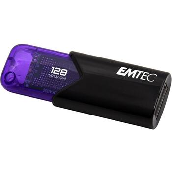Emtec USB флешка B110 ECMMD128GB113, 128GB, USB 3.2, 20Mbps, 10Mbps, черный/фиолетовый, 100% переработанный пластик (ECMMD128GB113)