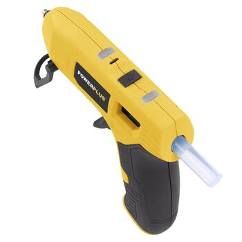 Karstā līmes pistole 4V, POWERPLUS, POWX147, 2200 mAh akumulators, 50 min darbības laiks, 0,4 min sildīšanas laiks (POWX147)