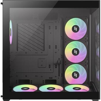 Gamemax Корпус NEX C56 BK, 7, ATX, 2xUSB 3.2 Gen 1, 1xUSB-C 3.2 Gen 2, 1x наушники, 4 внутренних отсека (NEX C56 BK)