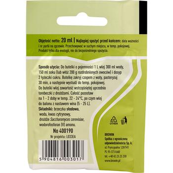 Browin Универсальные жидкие винные дрожжи 400190, 20ml, 25L, жидкие, универсальные (400190)