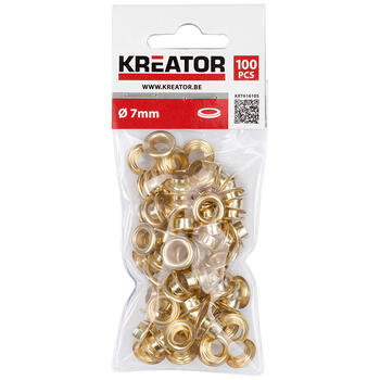 Заклепки для пресса латунные дырочные 7мм (100шт.) Kreator (KRT616105)