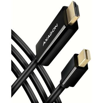 Axagon Видео кабель RVDM-HI14C2 Mini DisplayPort на HDMI 1.8м, 4096 x 2160, 30Гц, активный преобразователь, черный (RVDM-HI14C2)
