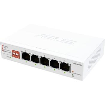 Asus QG-U1050 коммутатор, 90IG09Z0-MO3B00, 5x2,5GBase-T, белый, управление потоком, поддержка Jumbo кадров, изоляция портов (90IG09Z0-MO3B00)