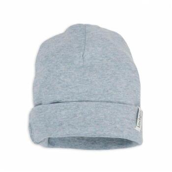 Lodger Beanie Melange bērnu cepurīte BEM 110_0-6, 0-6M, 100% organiskā kokvilna, zila, Oeko-Tex, unisex (BEM 110_0-6)
