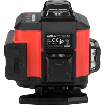 Yato Лазерный уровень YT-30424, 30 м, ±2 мм/10 м, ±3°, 508-530 нм, ≤1 мВт, класс 2, IP54, 3600 мАч, 3,7 В, 3 ч, от -10 до +40 °C (YT-30424)