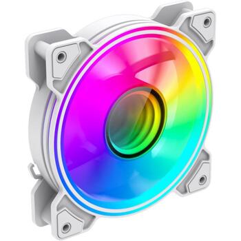 Gamemax Вентилятор корпуса DUAL RING INFINITY WH, 120mm, 1200rpm, 47cfm, 30dB, ARGB вентилятор (DUAL RING INFINITY WH)
