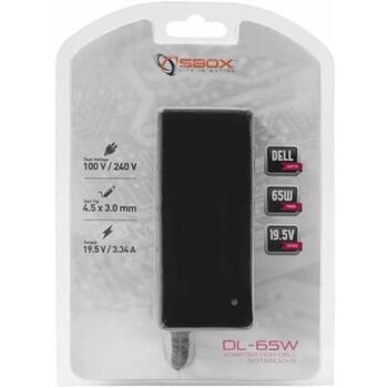 Sbox adapteris portatīvajiem datoriem, DELL-65, 19,5 V DC, 3,34A, 65W, 100-240 V, 1,5A, 0-40, 4,5 x 3,0 mm (DELL-65)