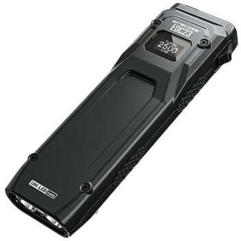 Nitecore EDC23, Rokas lukturis, 2 lampas, 15 lm, 2500 lm, IP54, USB uzlāde, 1500 mAh, 39 h, Plastmasa, Melns (EDC23)